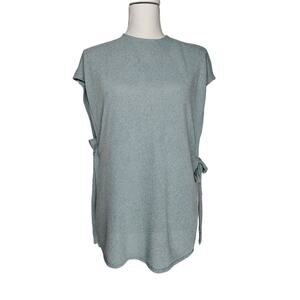 H&M WOMAN'S KNIT TUNIC BLOUSE TOP GRAY/BLUE SIZE XS